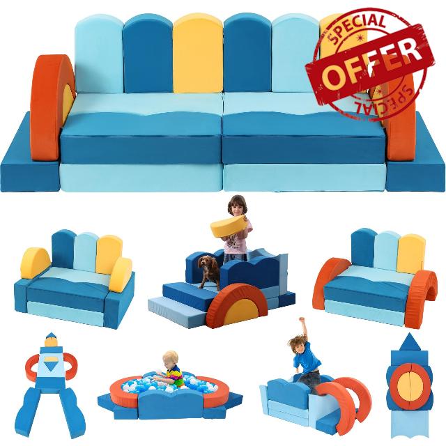 22Pcs Modular Kids Play Couch - Kids Couch for Playroom Bedroom Living Rooms Toddler Couch for Inspiring Child Creativity