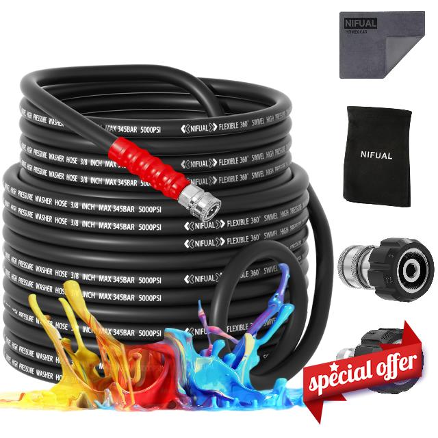 3/8" Non Marking Pressure Washer Hose 100 FT