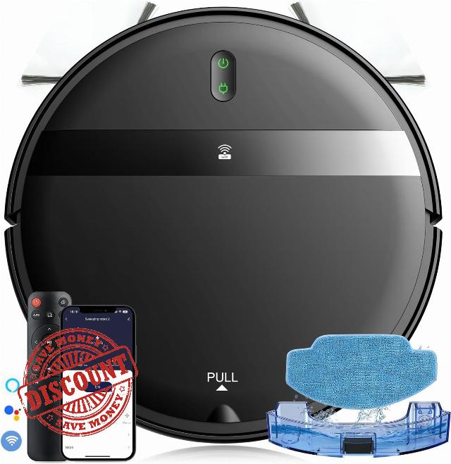 Robot Vacuum and Mop Combo Tangle Free - Wi-Fi/App/Alexa