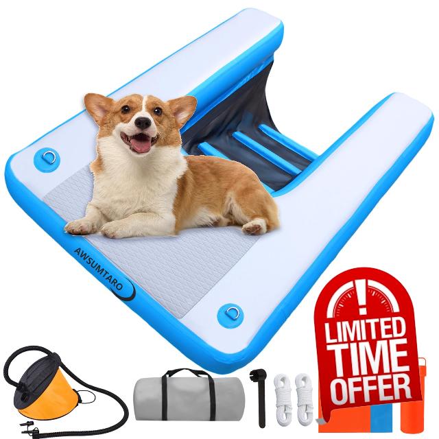 Inflatable Dog Raft ,Water Sports Floating Platform Swimming Pool