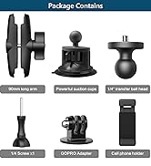 UNSTINCER Adjustable Suction Cup Mount for Phone and Action Camera, Double Ball Head Support 360°...
