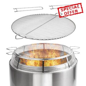 Fire Pit Spark Protector Screen & Grate for Solo Stove Yukon 27"