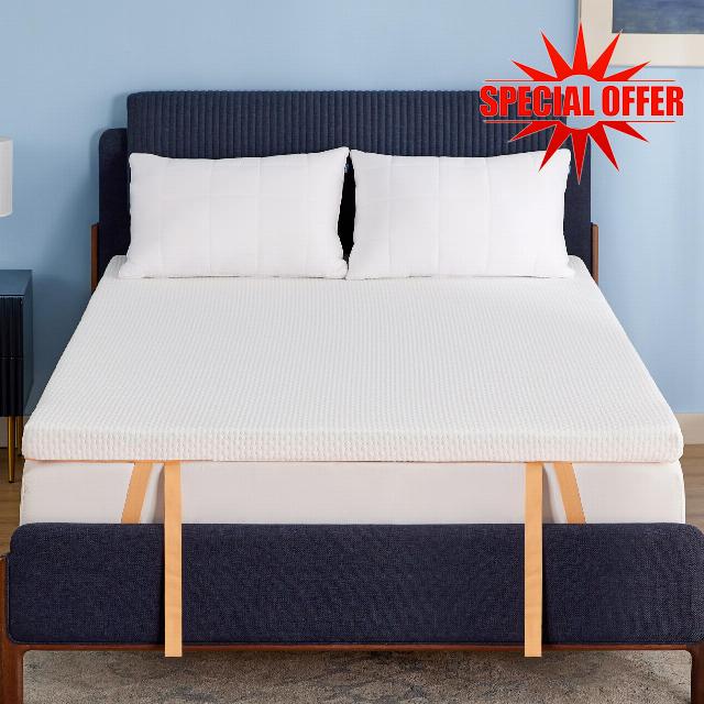 Bedsure Queen Size Dual Layer 3 Inch Mattress Topper Medium Firm Gel Memory Foam