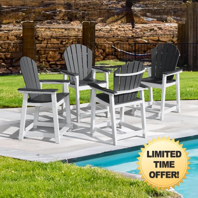 TY-BarS2-HUXCC4 Tall Adirondack Chairs