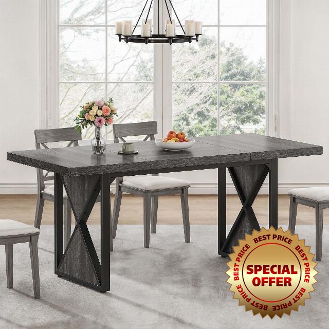 DWVO Farmhouse Dining Table for 6-8 People