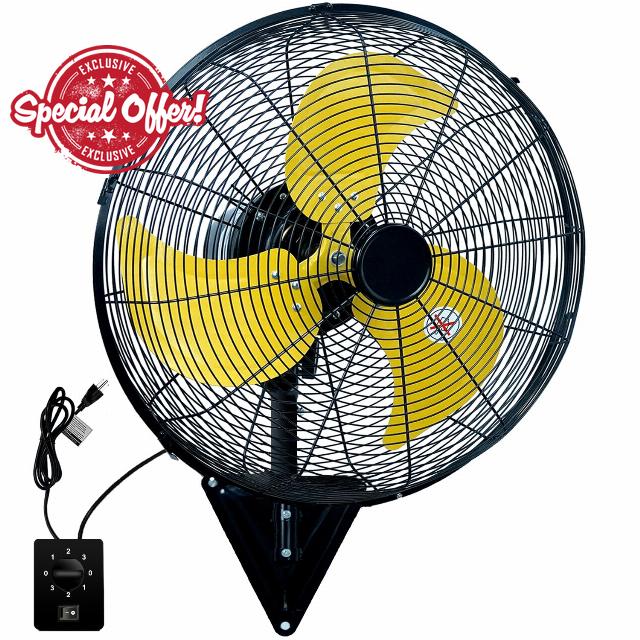 18in Wall Mount Fan Oscillating Wall Fan Wall Mounted Fan Indoor High Velocity 3 Speed with Adjustable Tilting for Room Commercial Garage Industrial Outdoor Wall Fan