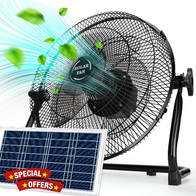 DBF 12'' Battery Operated Solar Fan