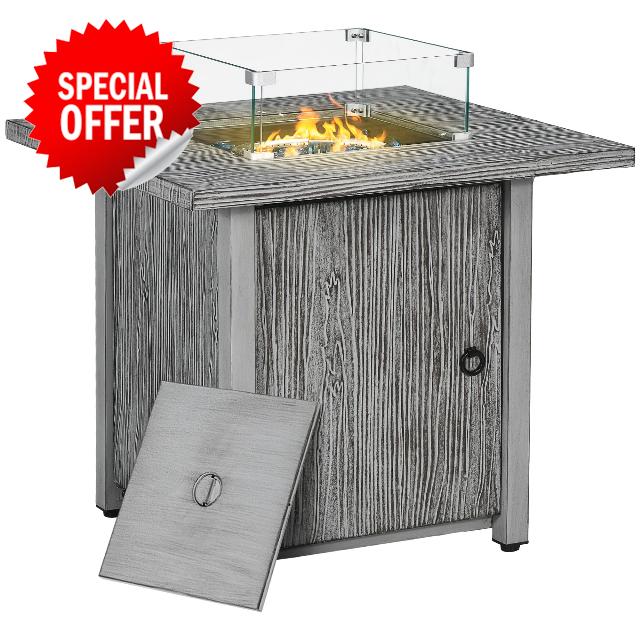 Outsunny Propane Gas Fire Pit Table for Garden
