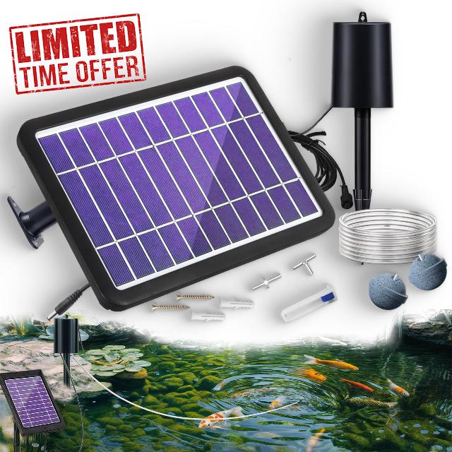 RISINGUP Solar Pond Aerator with Air Pump