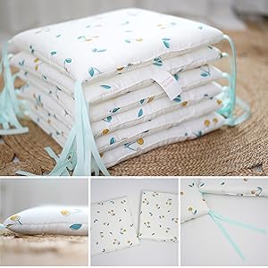 Quilted Soft Cotton Crib Liner Cot Bumper Cushions