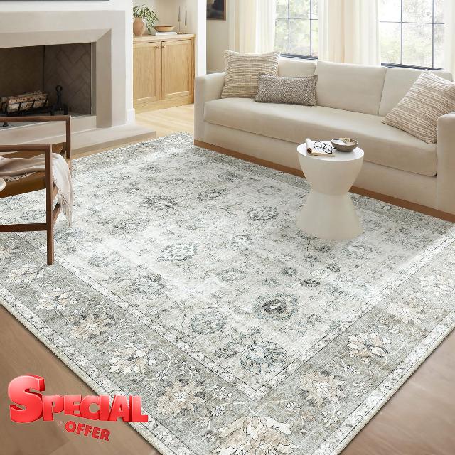 COLORPAPA 8x10 Area Rugs Washable