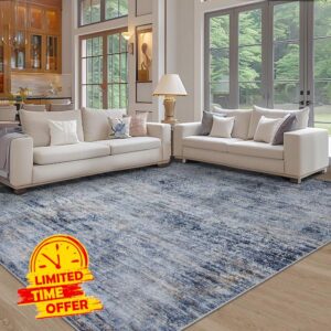 Area Rugs 8x10 Living Room Rugs: Large Modern Abstract Washable Rug with Non-Slip Backing