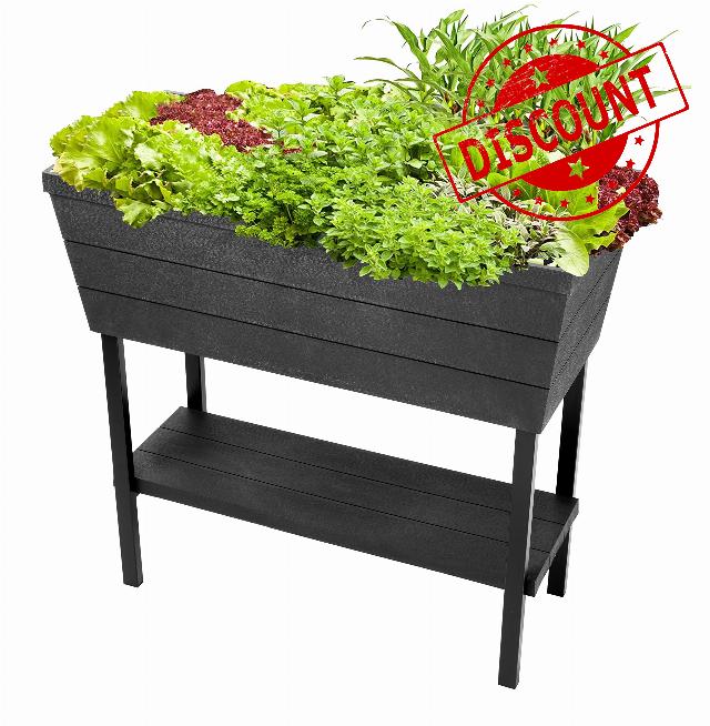 Keter Urban Bloomer 12.7 Gallon Raised Garden Bed with Self Watering Planter Box and Drainage Plug