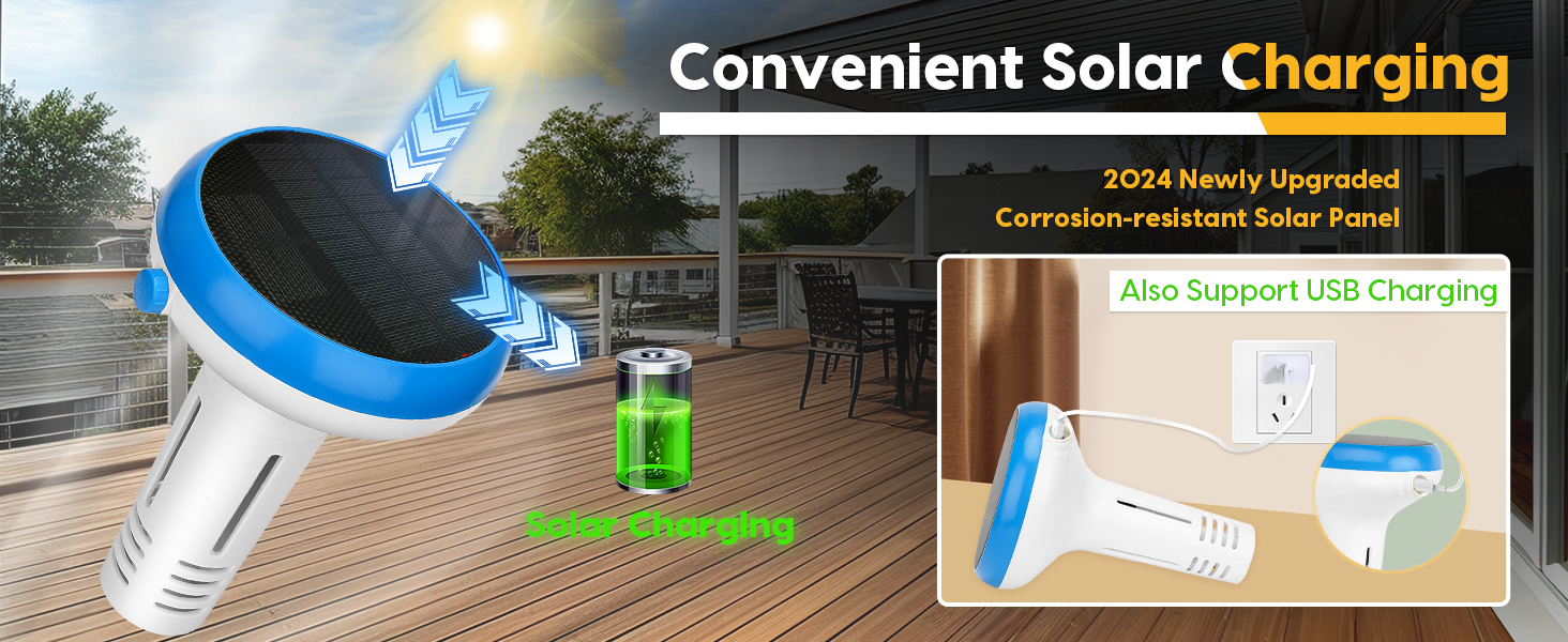 Solar Charging pool monitor