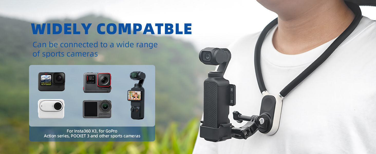 One click installation of neck mount for DJI pocket 3