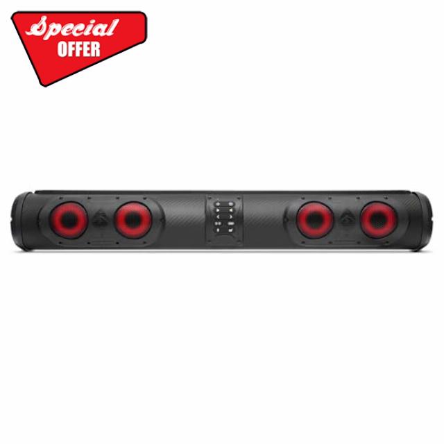 by ECOXGEAR SEDS32T 500-Watt Amplified Double-Sided Powersports 11 Speaker Bluetooth LED Backlit Soundbar Waterproof Dirtproof with Golf Cart Mount