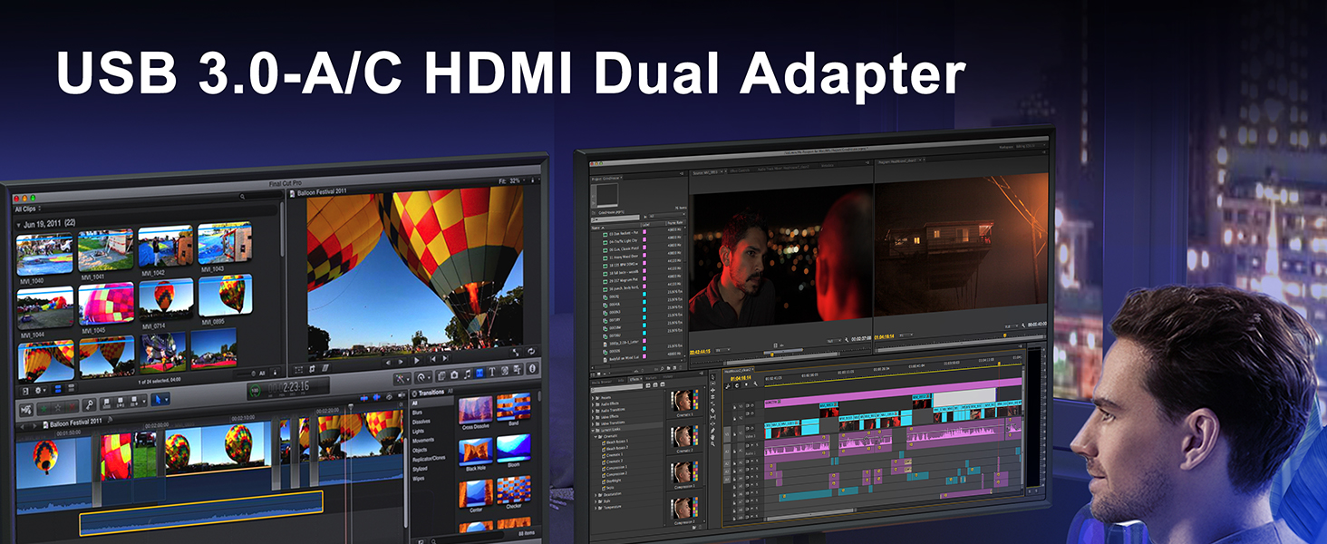 usb c to hdmi dual adapter