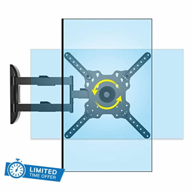 HILLPORT TV Wall Bracket 32-50 Inch 360° Rotate Tilting Swivel TV Mount for Wall for Vertical TV Screens and Large Monitor up to 19.8 kg