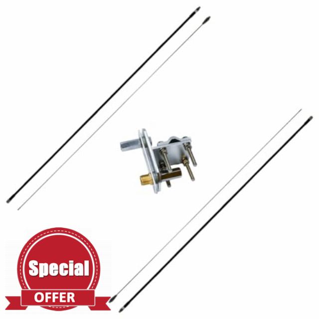 Dipole Antenna Kit - includes 3 Items - Dual MA-2010T 10m Ham Sticks with Matching Intellitron AA-1602 Dipole Mounting Bracket
