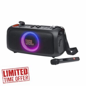 JBL PartyBox On-The-Go Essential - Portable party speaker with built-in lights and wireless mic