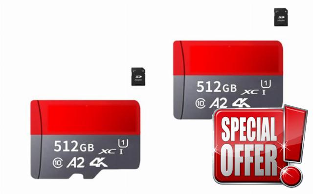 2-Pack- 512GB Ultra microSDXC card + SD adapter up to 150 MB/s