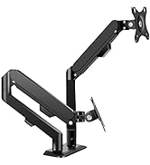 HILLPORT White Dual Monitor Arm Adjustable Gas Spring Monitor Desk Mount, Fits 2 Computer Monitor...