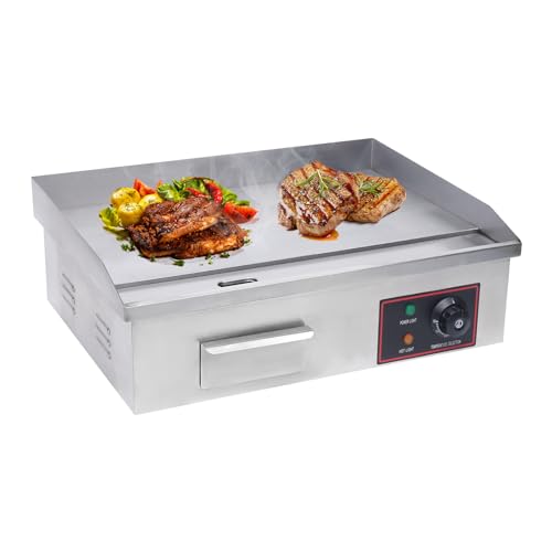 21"x12" Teppanyaki Grill 1600W Electric Flat Top Heavy Duty Grill