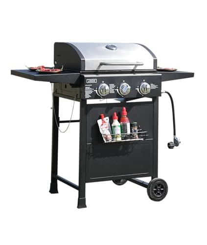 Gas Grill with front hanging basket