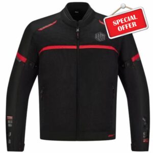 ILM Motorcycle Riding Jacket with Mesh CE Armor and Removable Liner Dual Sport Protective All Season Jacket for Men Model JAM1(Red