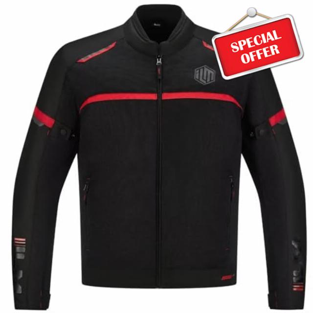 ILM Motorcycle Riding Jacket with Mesh CE Armor and Removable Liner Dual Sport Protective All Season Jacket for Men Model JAM1(Red