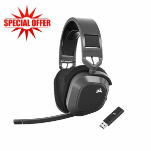Corsair HS80 MAX Wireless Multiplatform Gaming Headset with Bluetooth – Dolby Atmos – Broadcast Quality Microphone – iCUE Compatible – PC