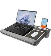 Semiocthome Laptop Lap Tray Desk with Pillow Cushion, Lapboard with Built-in Mouse Pad, Wrist Res...