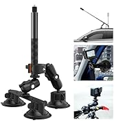 UNSTINCER Adjustable Suction Cup Mount for Phone and Action Camera, Double Ball Head Support 360°...