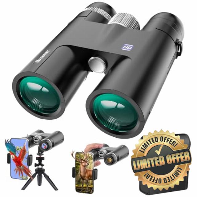 18x50 HD Binoculars for Adults with Upgraded Phone Adapter