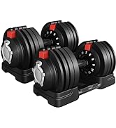 Yaheetech Adjustable Dumbbells Pair 18KGx2/24KGx2 Adjustable Dumbbell Set 12 In 1 Adjustable Weig...