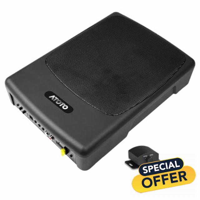 ATOTO 10 inch Under Seat Powered Car Subwoofer with Built-in Amp