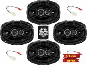 KICKER Speakers 6x9 inch for RAM 1500/2500/3500 (Amplified) 2019-2023 Upgrade Kit - 4 Pack of DS Series with Harness