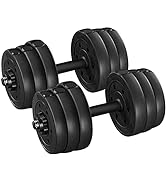 Yaheetech 30KG/25KG/20KG/15KG Adjustable Dumbbells Weight Lifting Training Set Dumbbells Set (sol...