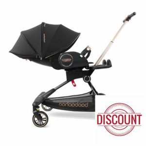 Baby Stroller Lightweight Travel Strollers High Landscape Convertible Seat Adjust Backrest Foldable UV Protection 5-Point Harness Pram Stroller for Infant Newborn Toddler Age 0-36month Black