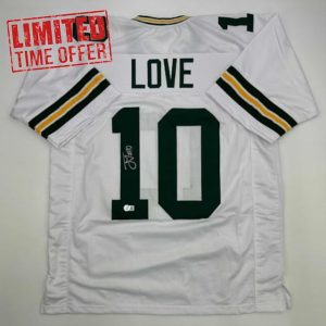 Autographed/Signed Jordan Love Green Bay White Football Jersey Beckett BAS COA