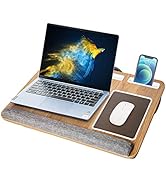 Semiocthome Laptop Lap Tray Desk with Pillow Cushion, Lapboard with Built-in Mouse Pad, Wrist Res...