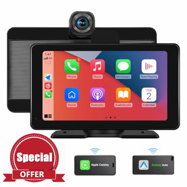 7" HD Wireless Car Stereo for Apple Carplay & Android Auto