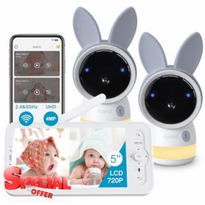ARENTI Upgraded 720P 5" HD Split-Screen Baby Monitor