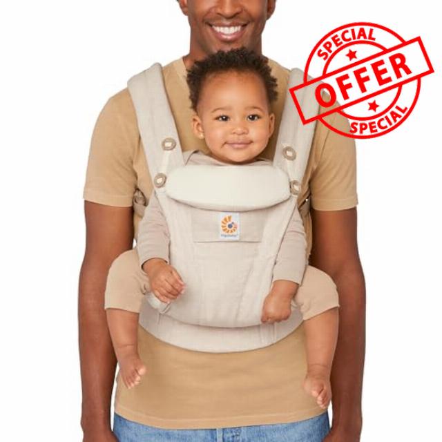 Ergobaby Omni Dream All Carry Positions SoftTouch Cotton Baby Carrier with Enhanced Lumbar Support (7-45 Lb)