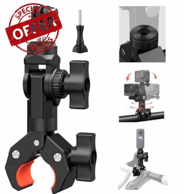 UNSTINCER Super Clamp with 1/4'' Thread and Action Camera Mount Adapter