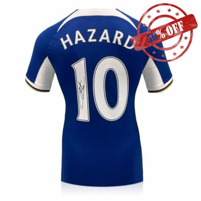 Eden Hazard Signed Chelsea 2023-24 Soccer Jersey - Autographed Soccer Jerseys