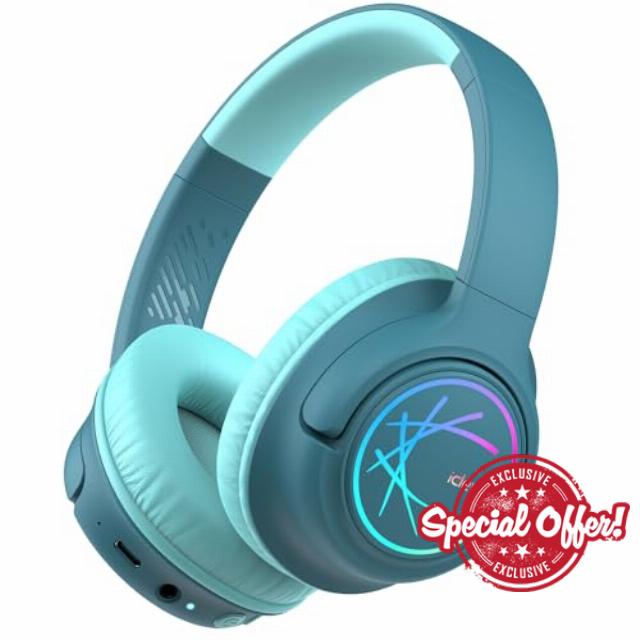 iClever Kids Wireless Headphones with LED Lights