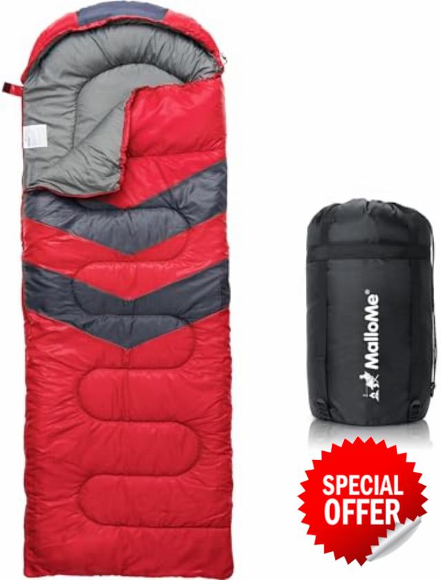 MalloMe Sleeping Bags for Adults & Kids Sleeping Bag 3-4 Season - Ultralight Backpacking Sleeping Bag Cold Weather & Warm