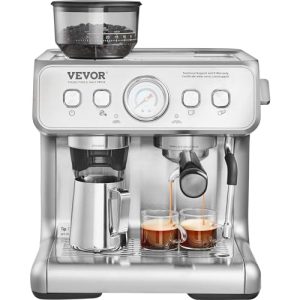 15 Bar Semi-Automatic Espresso Coffee Maker & Milk Frother Steam Wand for Latte and Cappuccino