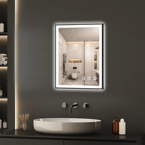 20”x28” Framed LED Mirror for Bathroom